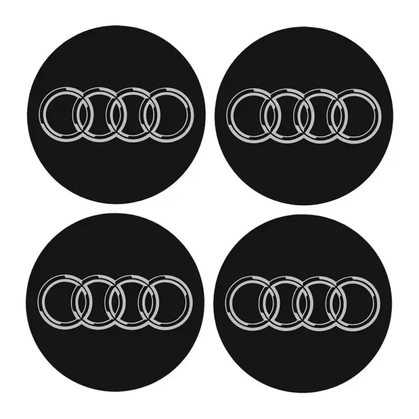 Αυτοκόλλητα Σήματα Audi 5cm για Ζάντες Αυτοκινήτου Σετ 4 τμχ