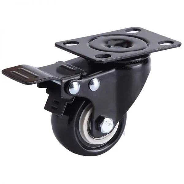 Ρόδα επίπλων περιστρεφόμενη με φρένο Φ2.5"(6.3εκ.) 14242-02-3 μαύρο