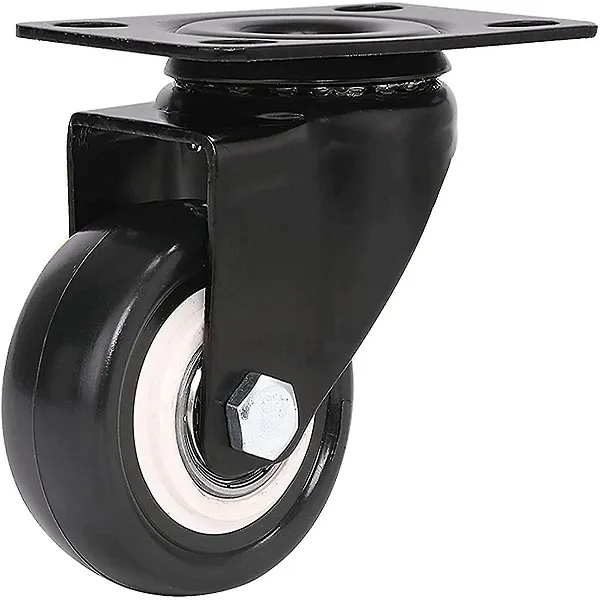 Ρόδα επίπλων περιστρεφόμενη Φ3.5cm σε πλάκα 4x6cm 14242-08-2 μαύρο