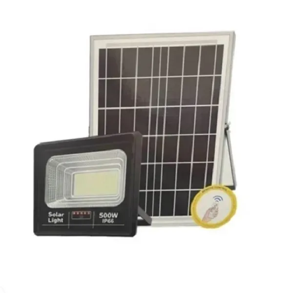 Ηλιακός Προβολέας LED 500W IP66 με πάνελ, Τηλεχειρισμό και Χρονοδιακόπτη JT-910091-YY500W