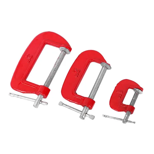 Σετ Σφιγκτήρες Τύπου C 1" - 2" - 3" με Μέγιστο Άνοιγμα 27-44-68mm Κόκκινοι