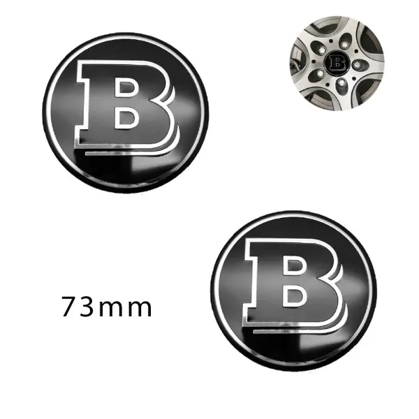 Διακοσμητικά Καπάκια Κέντρου Ζαντών Brabus 2τμχ 75mm Μαύρα ART-6