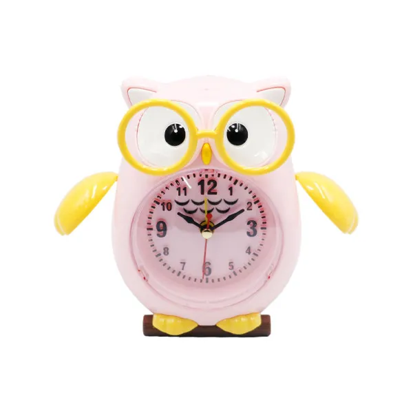 Παιδικό Επιτραπέζιο Ρολόι με Ξυπνητήρι σε Σχήμα Κουκουβάγια 1001 Ροζ