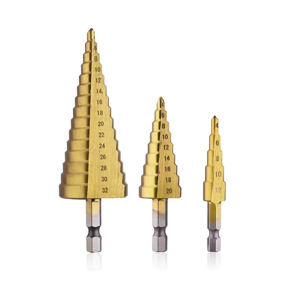 Σετ Κωνικά Τρυπάνια Τιτανίου (4-12mm) (4-20 mm) (4-32 mm) 14242-3