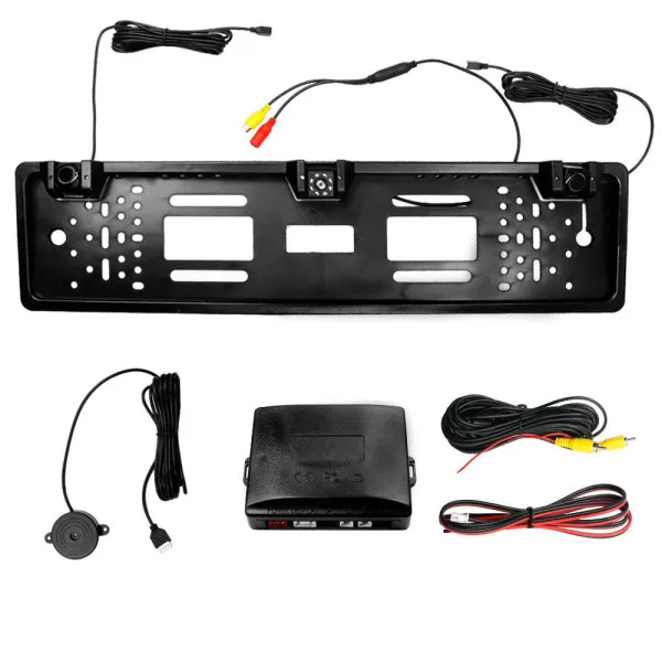 Σύστημα Παρκαρίσματος Αυτοκινήτου σε Πλαίσιο Πινακίδας με Κάμερα, Buzzer και 2 Αισθητήρες CTC-221S Μαύρο