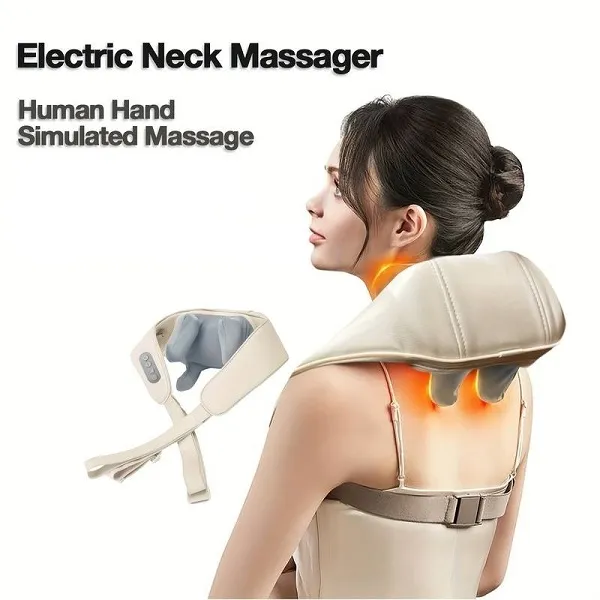 Επαναφορτιζόμενη Συσκευή Μασάζ Αυχένα Και Ώμους Με 6 Κεφαλές Σιλικόνης & Υπέρυθρη Θερμότητα 23521-62