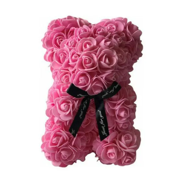 ΑΡΚΟΥΔΑΚΙ ΑΠΟ ΤΡΙΑΝΤΑΦΥΛΛΑ LOVE BEAR 25CM ΡΟΖ