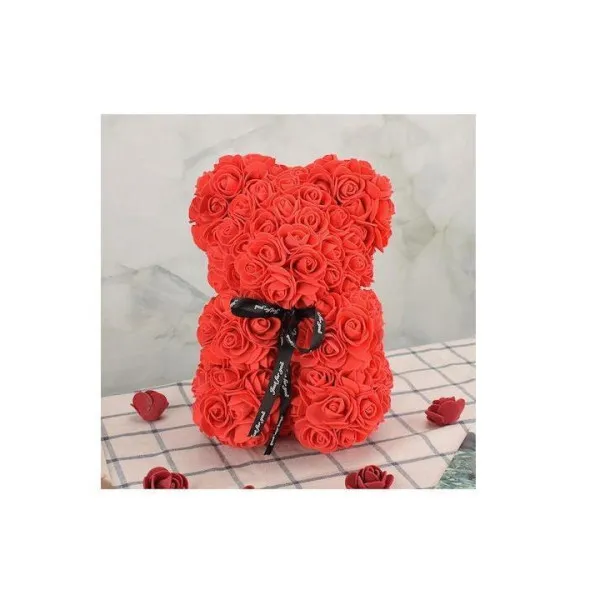 ΑΡΚΟΥΔΑΚΙ ΑΠΟ ΤΡΙΑΝΤΑΦΥΛΛΑ LOVE BEAR 25CM.ΚΟΚΚΙΝΟ