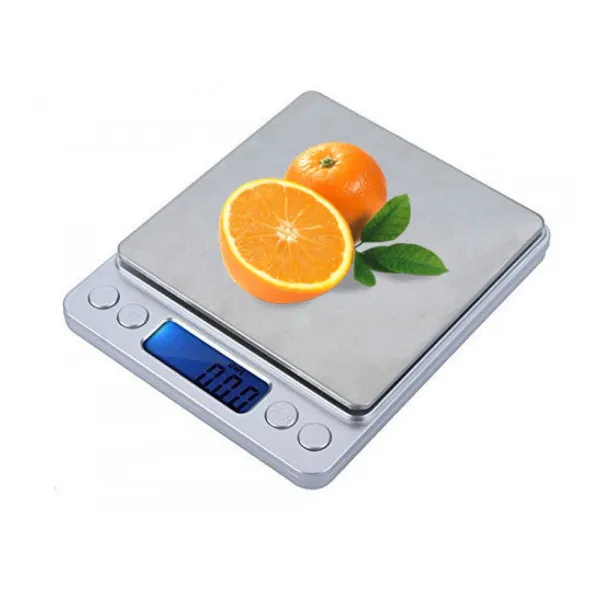Ηλεκτρονική Ζυγαριά Ακριβείας 0.01gr - 500gr με Μπλε Φωτισμό 1500G Ασημί