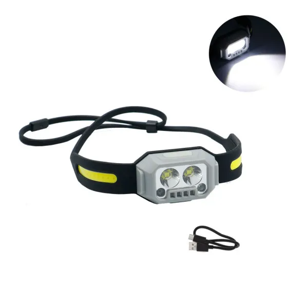 LED Επαναφορτιζόμενος Αδιάβροχος Φακός Κεφαλής με Αισθητήρα Κίνησης σε Ψυχρό Λευκό Φωτισμό YD2305