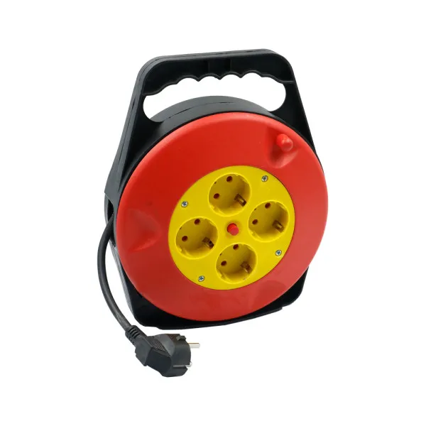 Μπαλαντέζα Καρούλι Κλειστού Τύπου 4 Θέσεων με Καλώδιο 10m Μαύρη