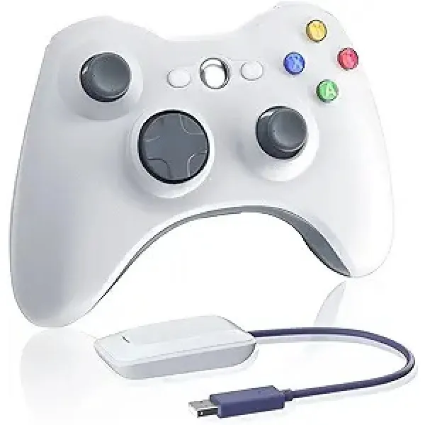 Wireless Gamepad White With Adapter Ασύρματο Χειριστήριο Άσπρο - PC / Xbox 360 Controller Άσπρο