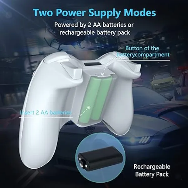 Wireless Gamepad White With Adapter Ασύρματο Χειριστήριο Άσπρο - PC / Xbox 360 Controller Άσπρο