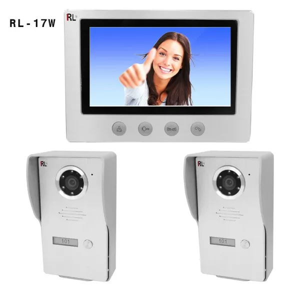 Σετ Θυροτηλεόρασης με Οθόνη 7" και 1 Κουδούνι-Κάμερα με Αμφίδρομη Επικοινωνία RL-17W Ασημί