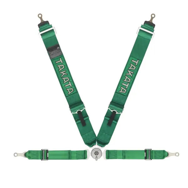 Αγωνιστική Ζώνη Ασφαλείας 4 Σημείων για 1 Κάθισμα σε Πράσινο Χρώμα Takata HW-0156