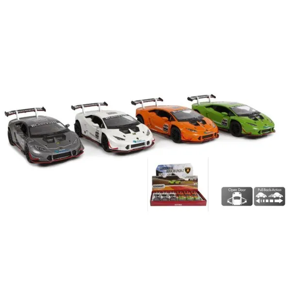 Kinsmart Lamborghini Huracan. Μεταλλικο αυτοκινητο. Κλιμακα 1:36. Σετ 12 τεμαχιων. 520057-NN