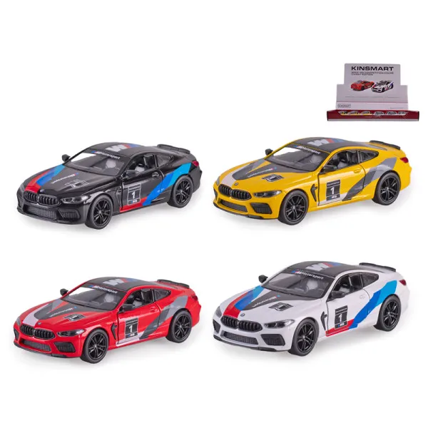 Kinsmart BMW M8 Competition Coupe livery. Μεταλλικο αυτοκινητο. Κλιμακα 1:36. Σετ 12 τεμαχιων. 520380-NN