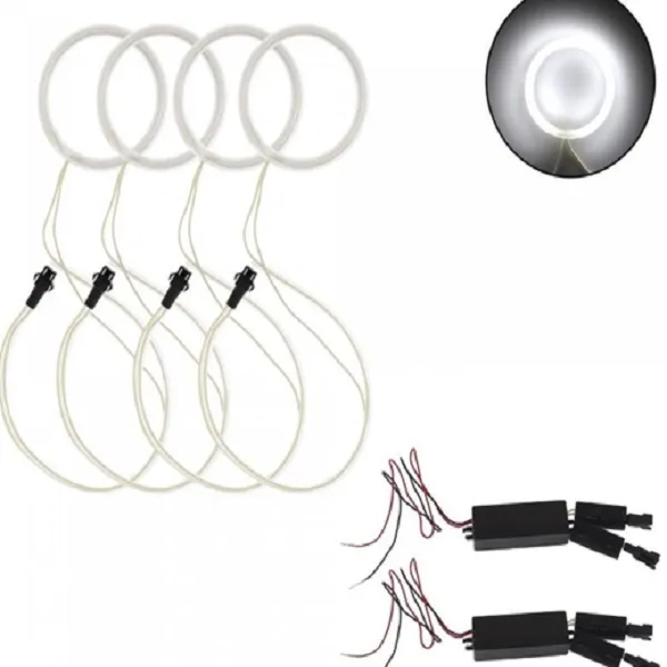 Φωτιζόμενη στεφάνη angel eye αυτοκινήτου/μοτοσυκλέτας 4 τεμ. λευκό 12V 80mm*4 XD2401