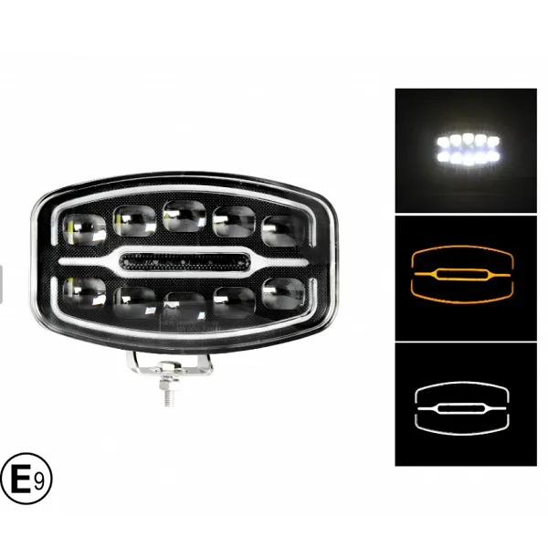 Provoleas Led Aytokinitoy 10" 10 Led 12-24V Jn-2853-95 Portokali / Leyko