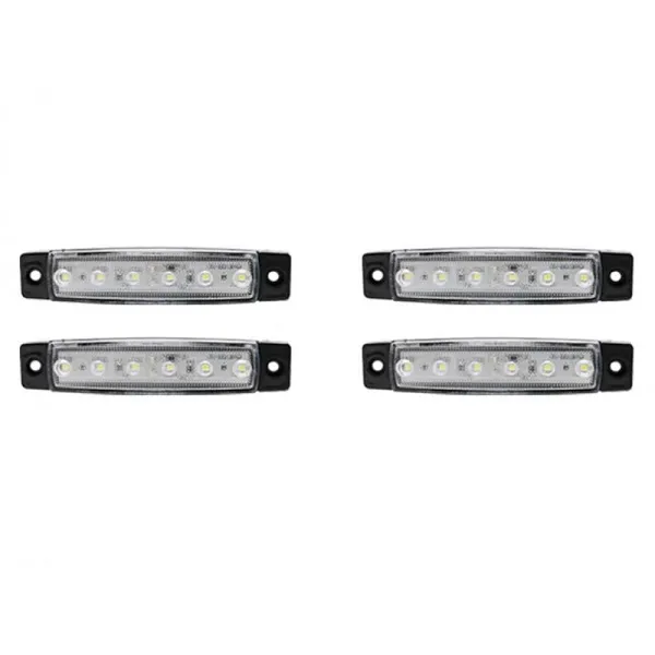 Φώτα Όγκου Φορτηγού 6LED 12-24V 4τμχ με σετ βιδών JN-2853-92 Λευκό