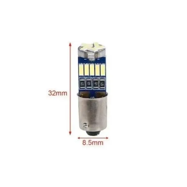 Λάμπα Αυτοκινήτου LED BA9s 15 SMD 12V 1.2W 2τμχ. W17930