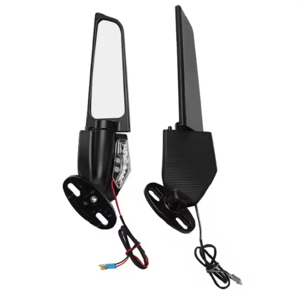 Set Metalikoi Peristrefomenoi Kathreftes Opisthoporeias Motosikletas Me Fos Led Hw-0386