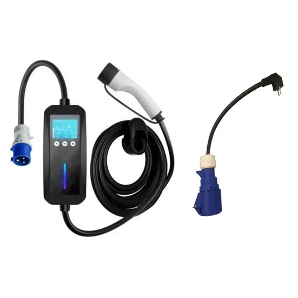 Fortistis Ilektrikoy Ochimatos 7Kw 8A ~ 32A, Gia Rythmizomeno Reyma Typoy 2 Me Egchromi Othoni Lcd 1,4 Intson, Monofasiko Vysma 5 Metron, Kai Thiki Metaforas Mz-A002