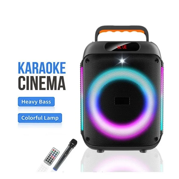 Ασύρματο ηχείο Karaoke Partybox Bluetooth 10W 6,5" με ασύρματο μικρόφωνο, τηλεχειριστήριο και πολύχρωμο φωτισμό GY-601