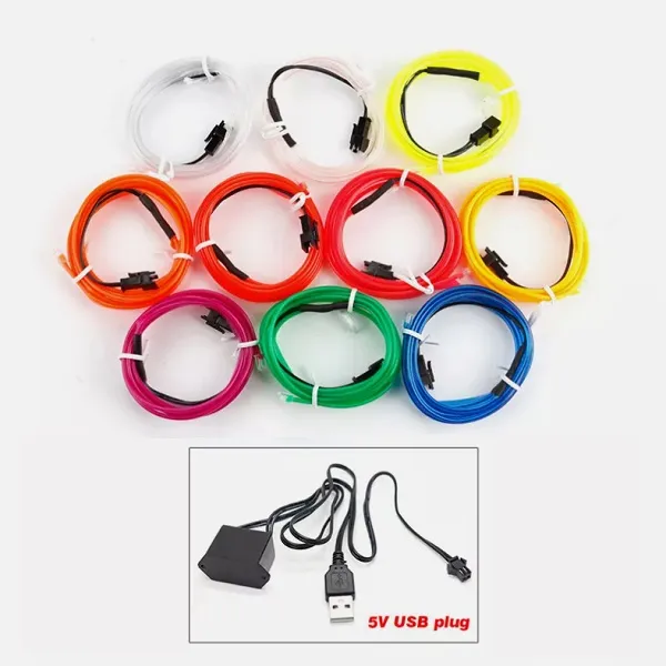 Ταινία φωτισμού LED Εύκαμπτη Εσωτερικού Φωτισμού Αυτοκινήτου 12v 5m 1τμχ USB w14677 Πορτοκαλί/Κόκκινο/Μωβ/Πράσινο/Μπλε/Γκρι χρώμα