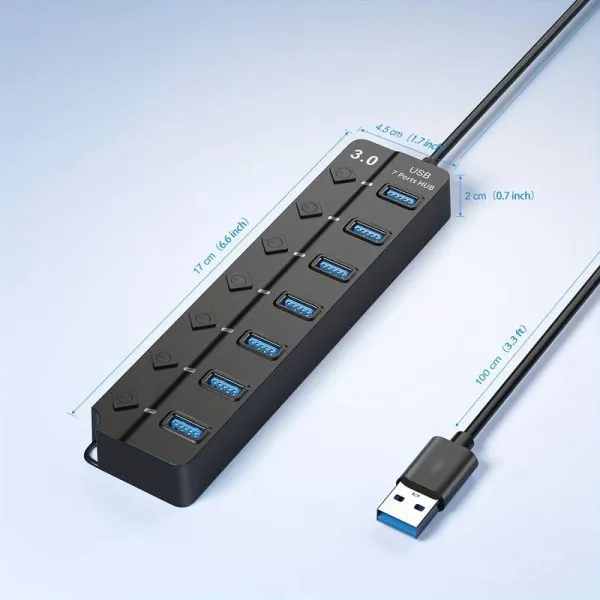 3.0 Hub 7 Θυρών Με σύνδεση USB-A 5GBPS 30cm