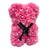 Αρκουδάκι από Τεχνητά Τριαντάφυλλα με πέρλες σε Συσκευασία Δώρου 25cm 82598 Ροζ