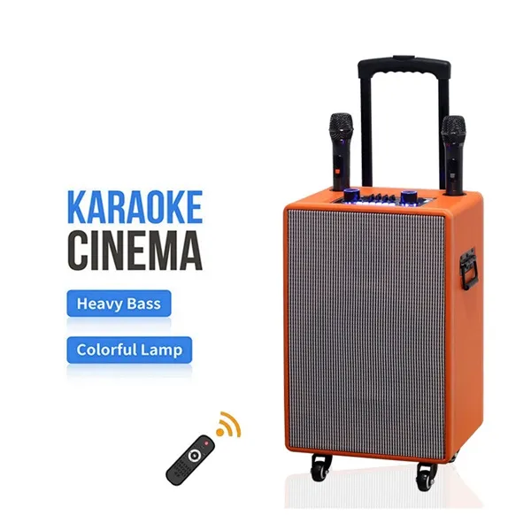 Επαγγελματικό φορητό ηχείο 60W 12.5" με ροδάκια, 2 μικρόφωνα, τηλεχειριστήριο και RGB φωτισμό DR-19