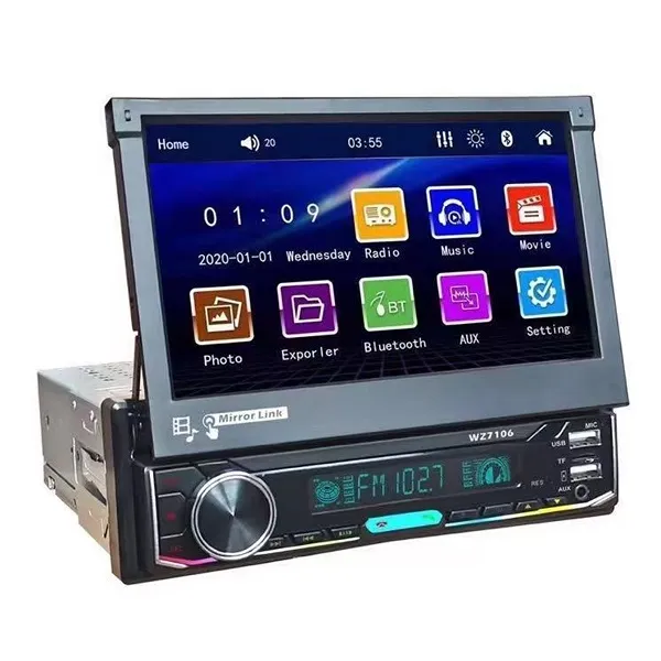 MP5 player αυτοκινήτου in-dash με οθόνη touch αναδιπλούμενη 4x60W Bluetooth-usb-Radio και τηλεχειριστήριο XM-108