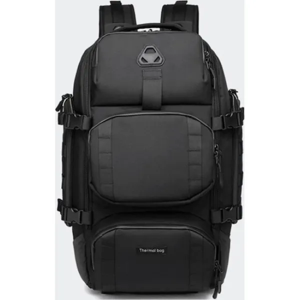 OZUKO Ανδρικό σακίδιο πλάτης υπαίθριου ταξιδιού πολύ λειτουργικό σακίδιο τακτικής ορειβασίας 9386 Μαύρο