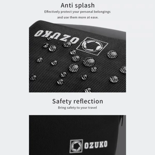 Ozuko  Τσάντα Πλάτης για Laptop 15.6" 9.9L Αδιάβροχη 9490S Μαύρο