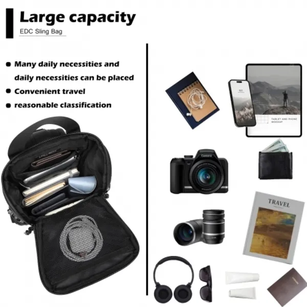 Ozuko ανδρικό σακίδιο crossbody 9680 Μαύρο