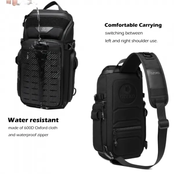Ozuko ανδρικό σακίδιο crossbody 9680 Μαύρο