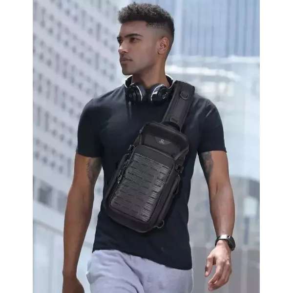 Ozuko ανδρικό σακίδιο crossbody 9680 Μαύρο