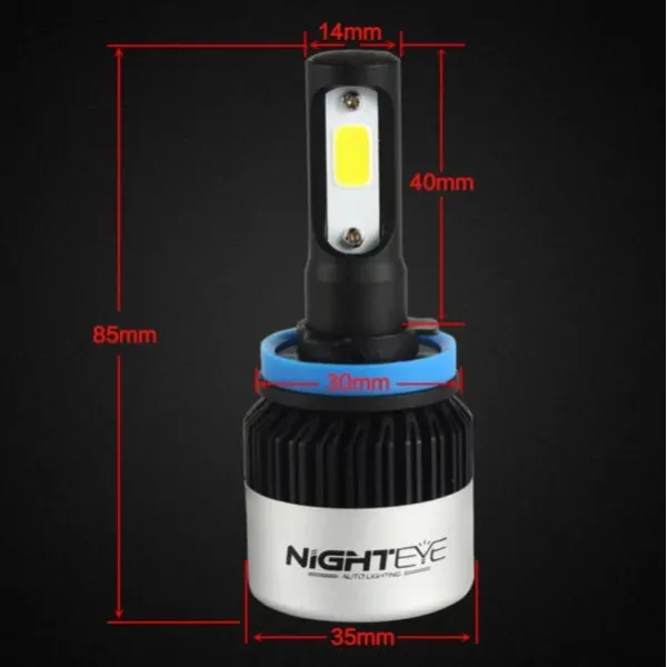 Nighteye Car & Motorcycle Lamps H11 LED 6500K Cold White 9-32V 36W 2pcs