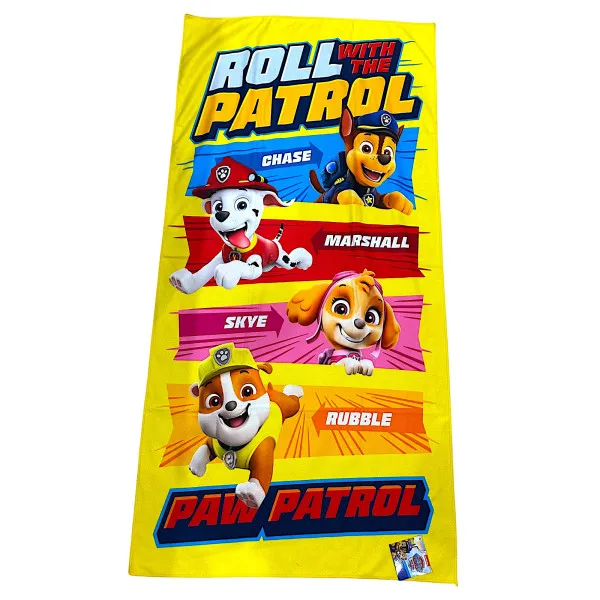 Παιδική πετσέτα παραλίας Paw Patrol 140x70cm AYM-034PATR κίτρινο
