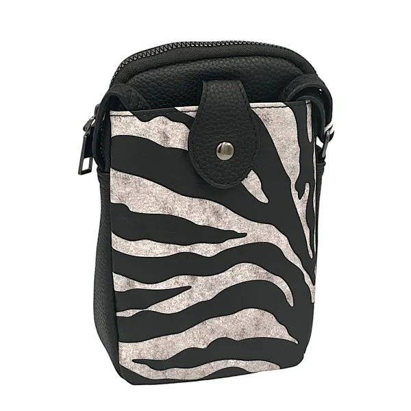 Γυναικείο τσαντάκι ﻿﻿ώμου για τηλέφωνο MOHICANS B7016-1 Ζέβρα