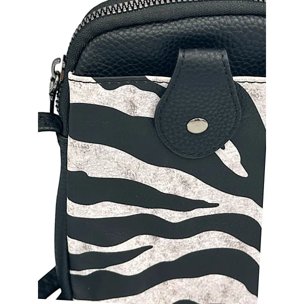 Γυναικείο τσαντάκι ﻿﻿ώμου για τηλέφωνο MOHICANS B7016-1 Ζέβρα