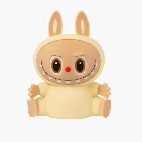 Παιδικό Φωτιστικό Νυκτός Labubu LED Πολύχρωμο με Αισθητήρα Αφής & Χρονοδιακόπτη – Μπεζ