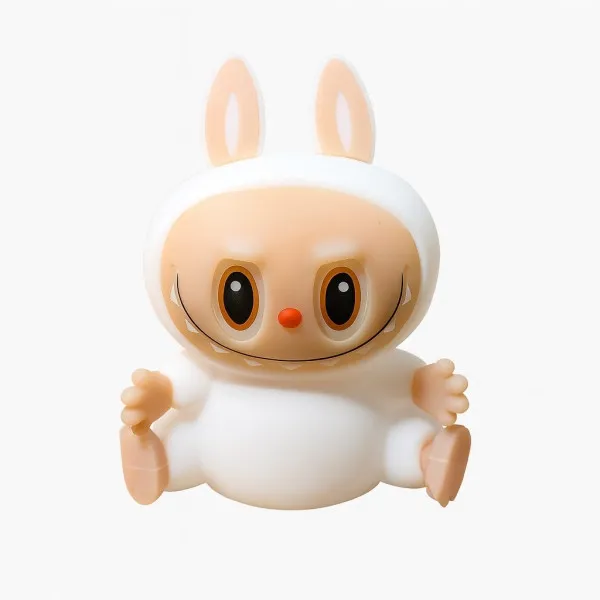 Παιδικό Φωτιστικό Νυκτός Labubu LED Πολύχρωμο με Αισθητήρα Αφής & Χρονοδιακόπτη – Λευκό