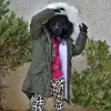 PARKA JACKET FOR GIRL MOHICANS C7706.KHAKI