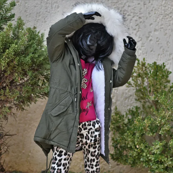 PARKA JACKET FOR GIRL MOHICANS C7706.KHAKI