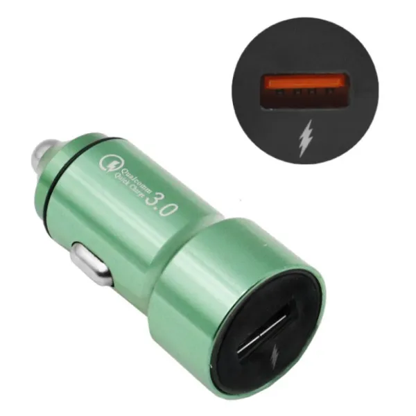 Φορτιστής Αυτοκινήτου 65W Treqa Γρήγορης Φόρτισης με μία Θύρα USB μαζί με Καλώδιο CC-318 Πράσινο