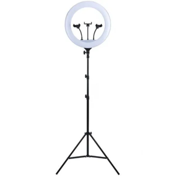 Ring Light 18'' 43cm 3200-5800K με Τρίποδο Δαπέδου 80cm-200cm  και Βάση για Κινητό CXB-460 Μαύρο