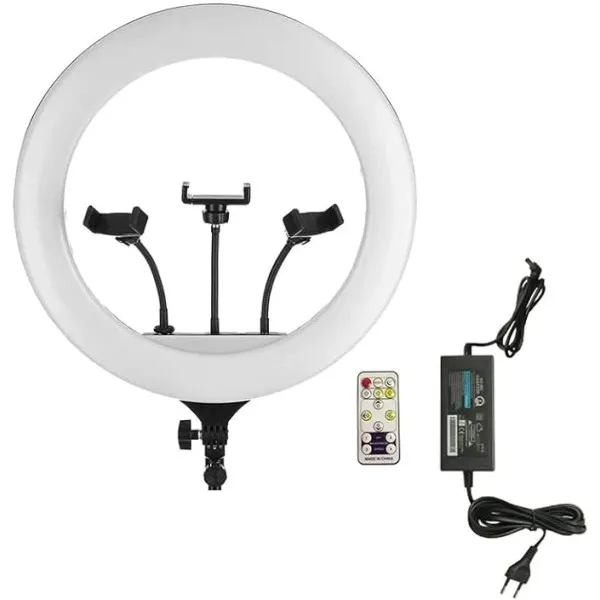 Ring Light 18'' 43cm 3200-5800K με Τρίποδο Δαπέδου 80cm-200cm  και Βάση για Κινητό CXB-460 Μαύρο
