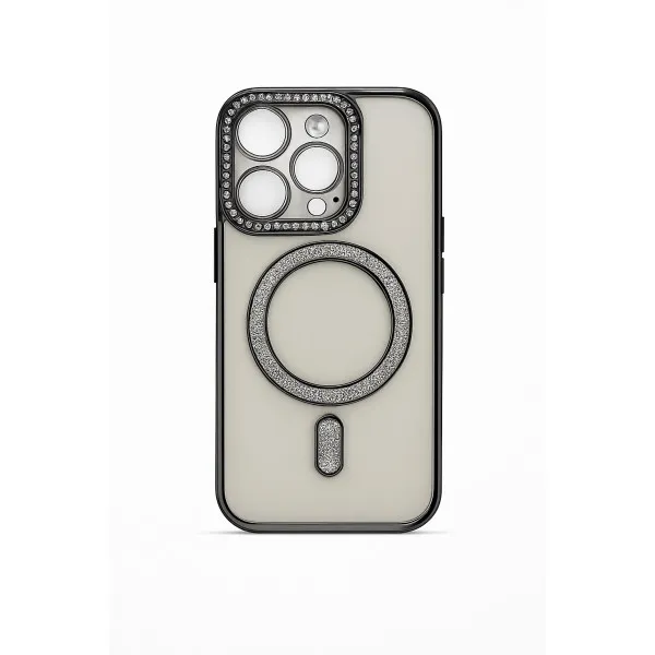 Θήκη MagSafe με Στρας για iPhone 15 Pro D8282 Μαύρη